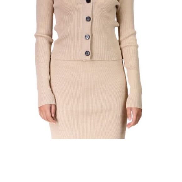 SANCTUARY Women's Sugar & Spice Ribbed Midi skirt size S oat milk - Picture 6 of 9